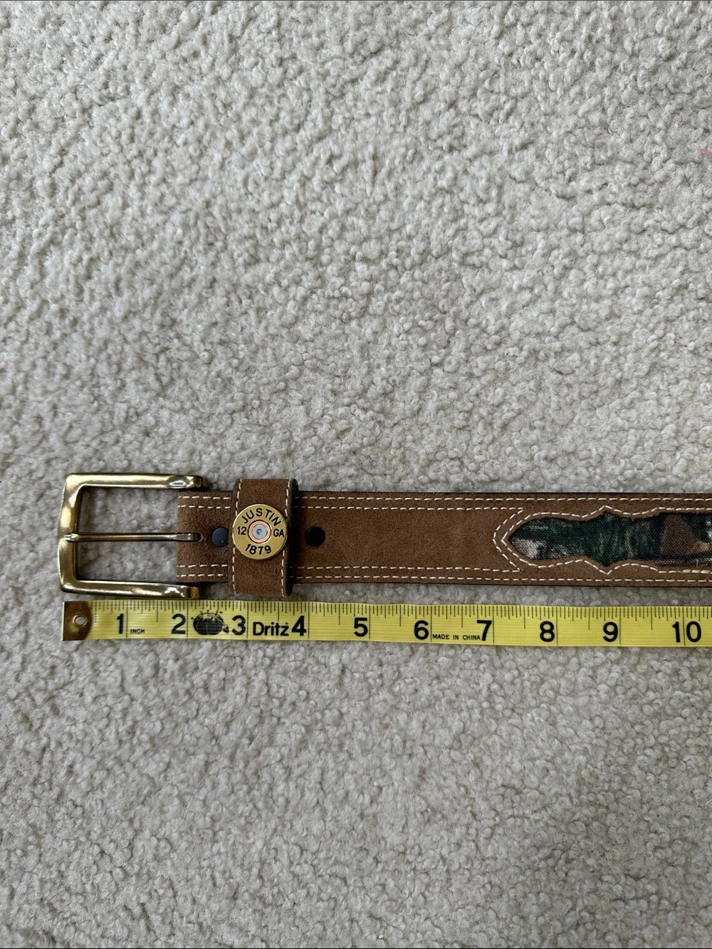 Justin Boots Leather Camo Belt NWOT